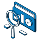 Magnifying glass looking at folder - Illustration